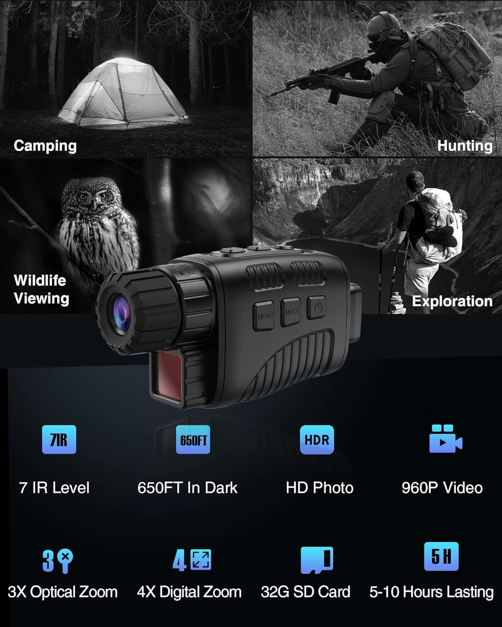 Digital Night Vision Monocular with 32GB Card Z29440