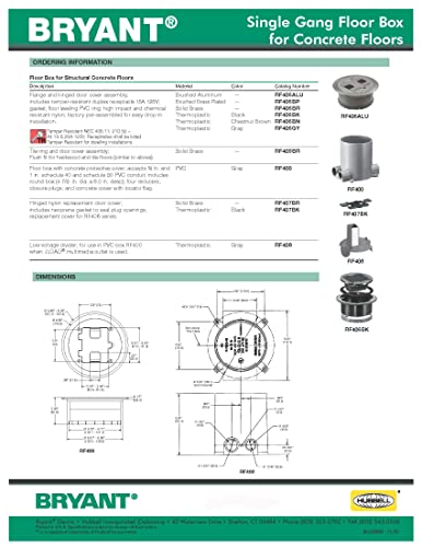 Aluminum Floor Box Cover with 15A 125V Outlet K400500