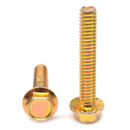 5/16-18 x 1 Grade 5 Hex Flange Screw Medium Carbon Steel Yellow Zinc Plated M192