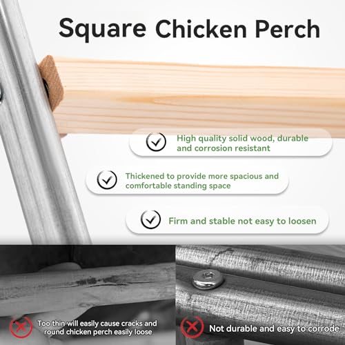 Chicken Coop Run with Anti-Rust Durable Steel, Large Walk-in Poultry Cage with Cover R3190