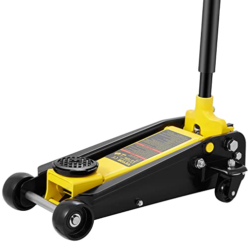 3 Ton Low Profile Steel Floor Jack with Quick Lift Pump, 5.12"-20" Lifting Range R505