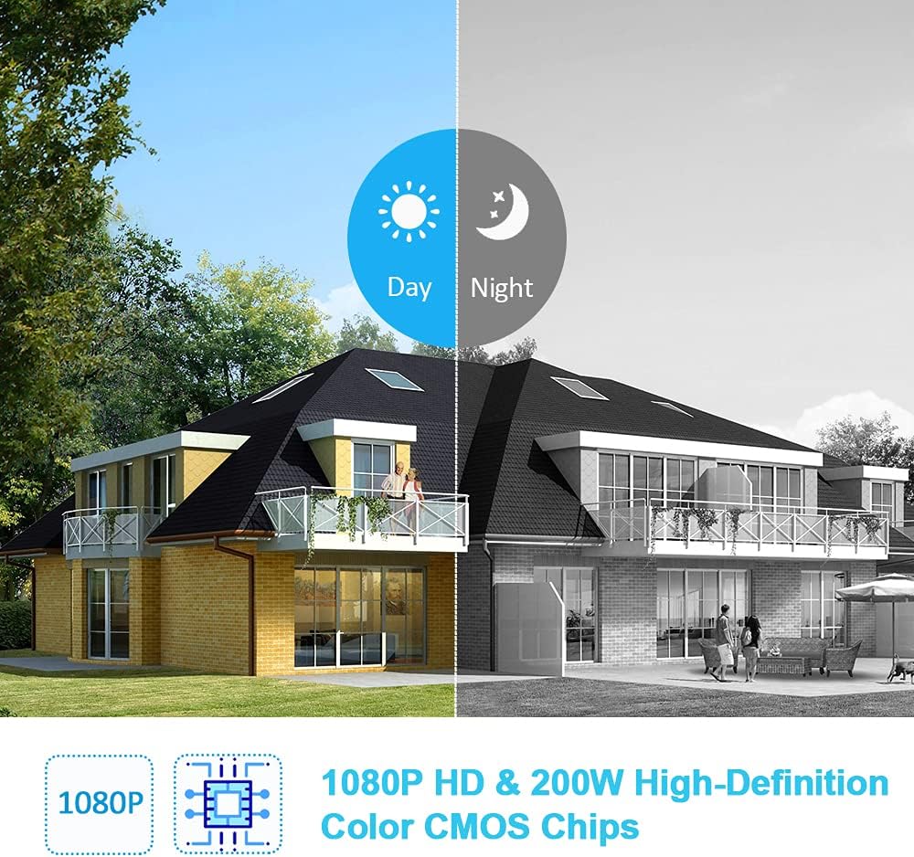 Wireless Outdoor Security Camera 1080P HD Solar Battery Powered N5636