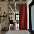 Tension Rod Room Divider Curtain Kit, 8ft Tall x 10ft - 12ft 6in Wide (Stone White) A299661