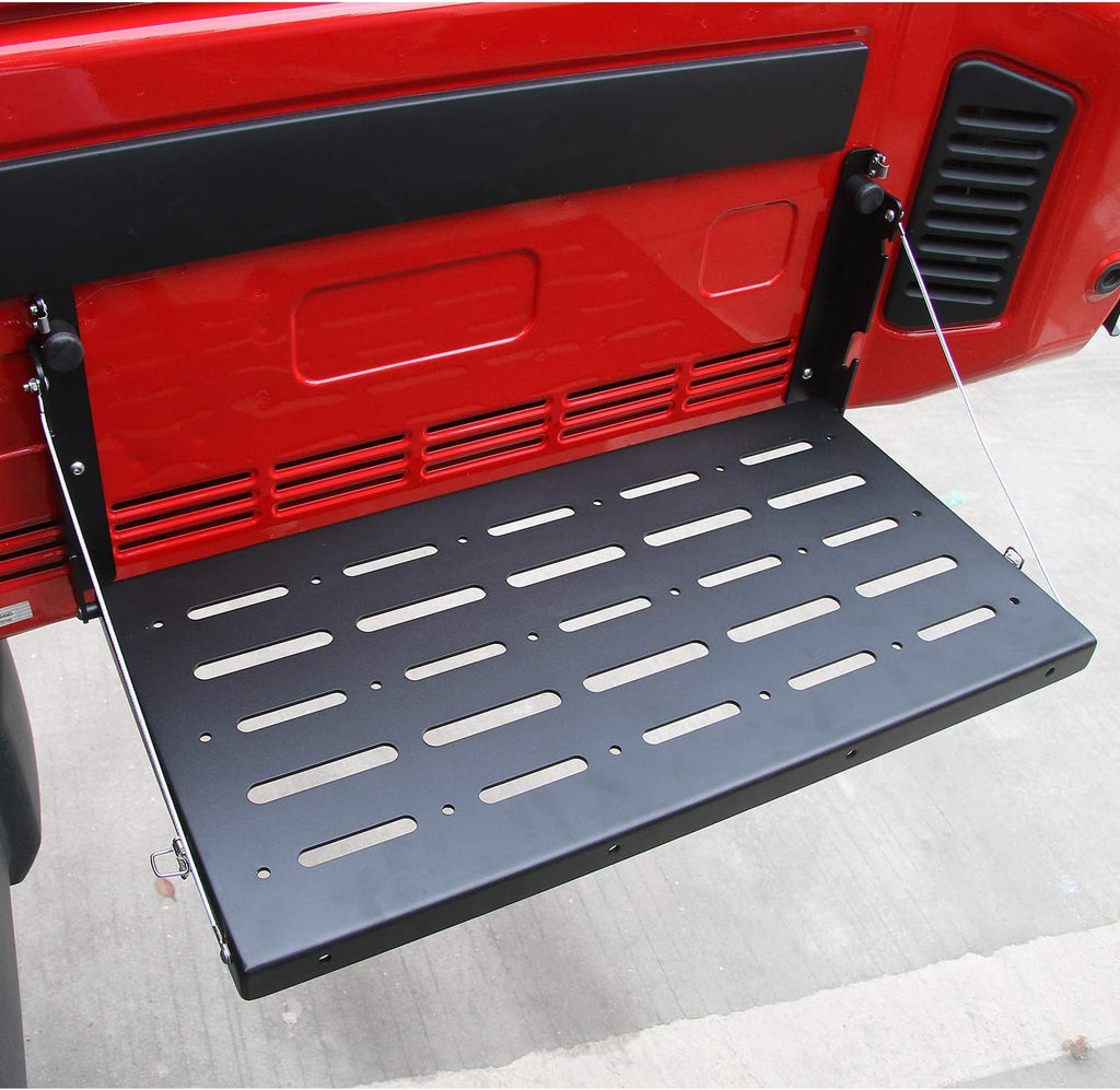 Black Foldable Tailgate Table Storage Shelf M15569