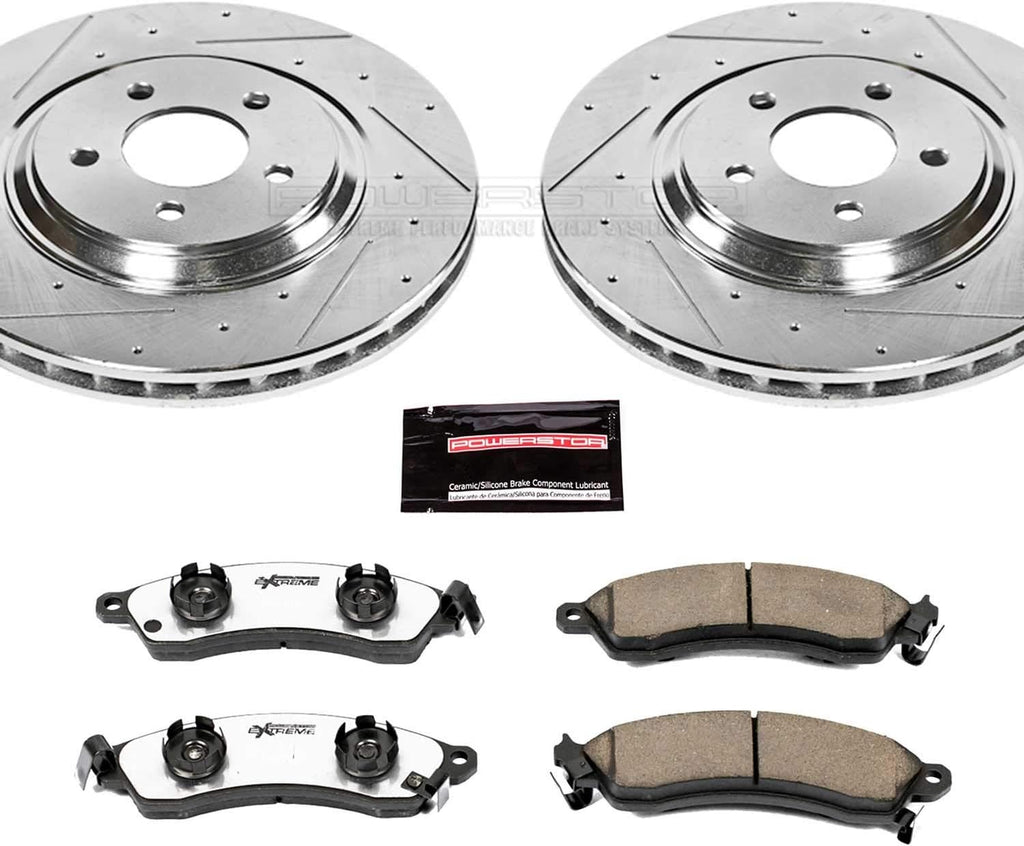 Front Z26 Carbon Fiber Brake Pads with Drilled & Slotted Brake Rotors Kit M2193