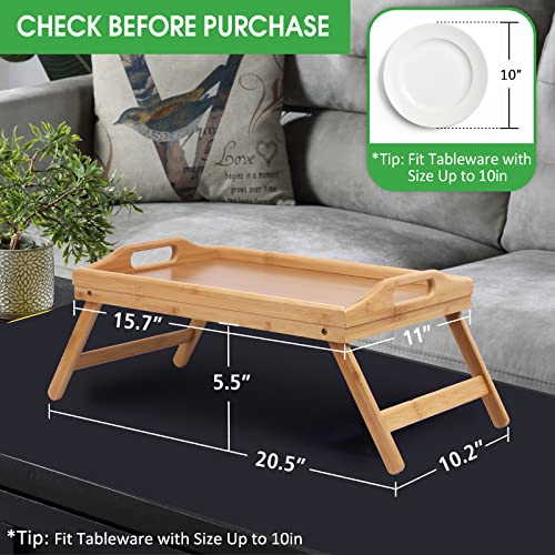 Bamboo Bed Tray Table with Foldable Legs 2 Pack Y64182