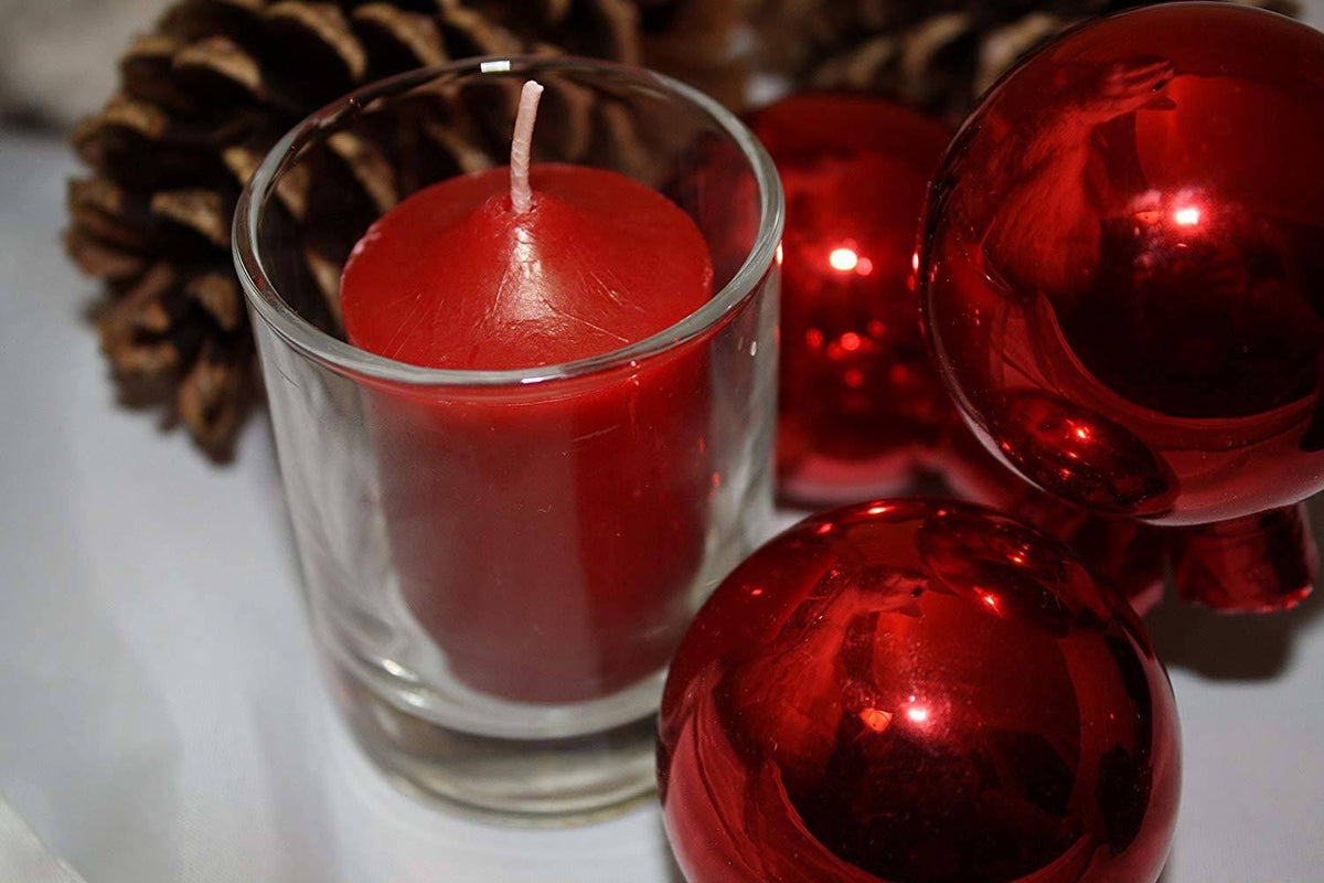 24 Christmas Red Scented Votive Candles H177