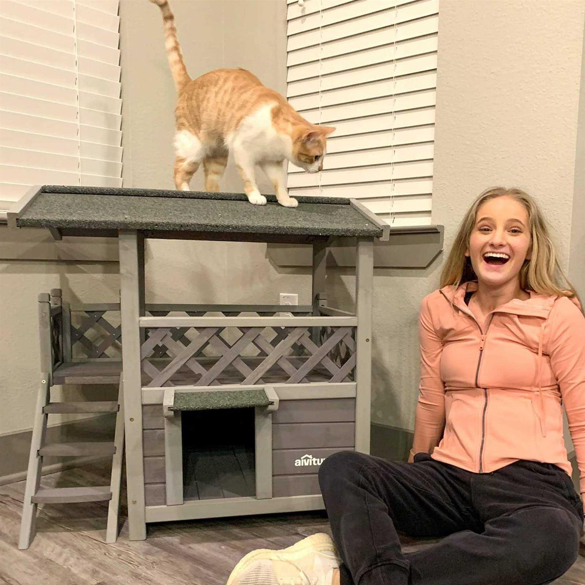 Feral Cat House with Escape Door H927396