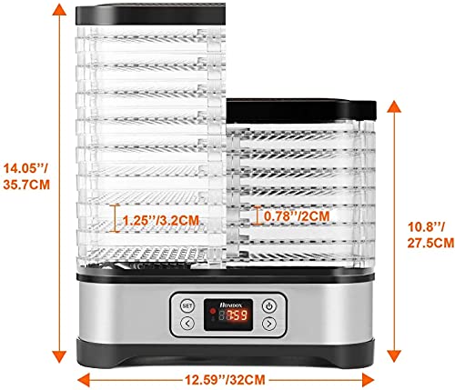 Food Dehydrator Machine with 8 Trays, 400W Digital Timer and Temperature Control, BPA Free U555