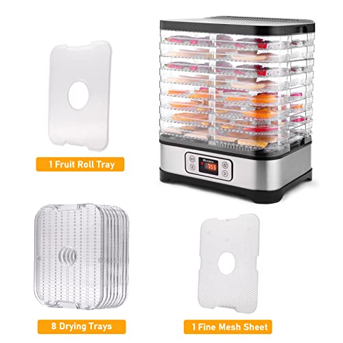 Food Dehydrator Machine with 8 Trays, 400W Digital Timer and Temperature Control, BPA Free U555