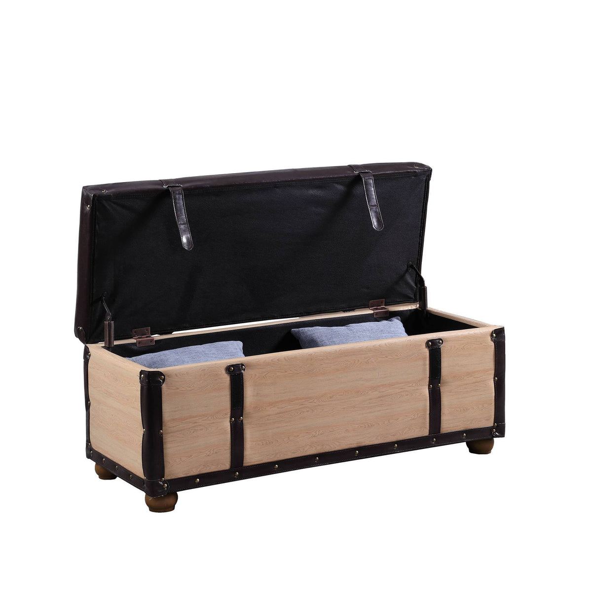 Brown Bonded Leather Storage Bench Z13497