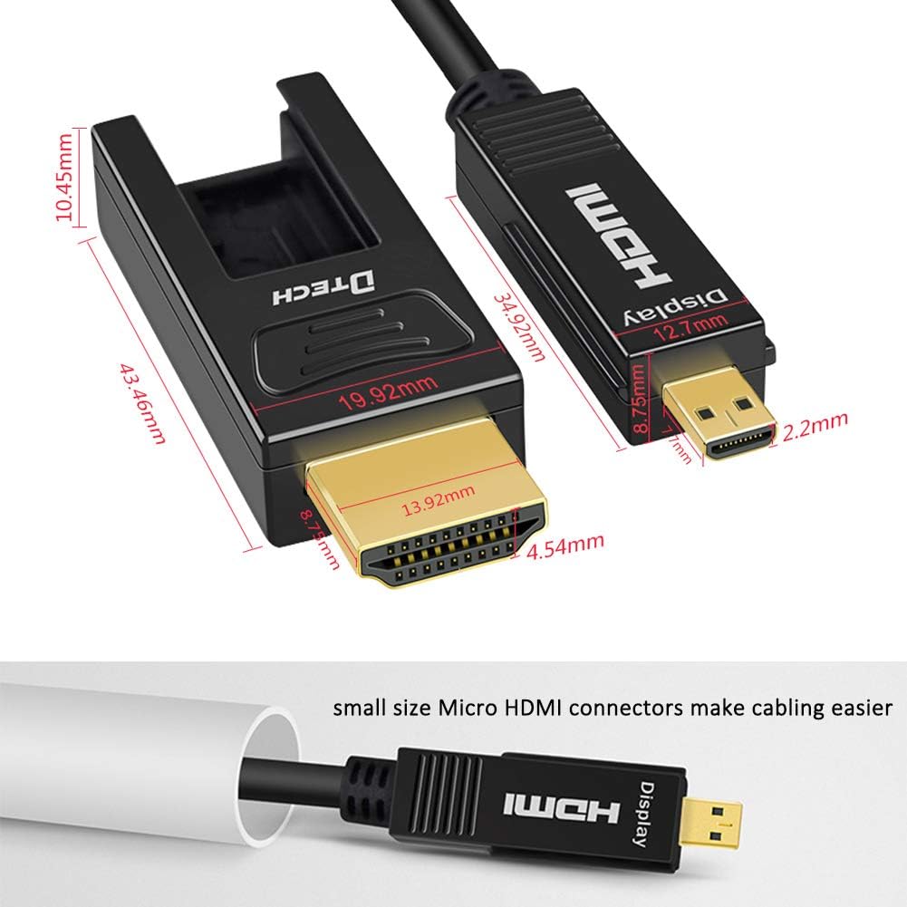 32 Feet Fiber Optic HDMI Cable 4K 60Hz 18Gbps Black 10 Meters G692710