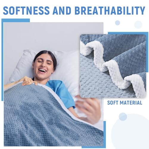 4 Pcs Hospital Bed Sheets Set, Soft Knitted Standard Sheets, Blue P312562