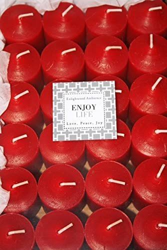 24 Christmas Red Scented Votive Candles H177