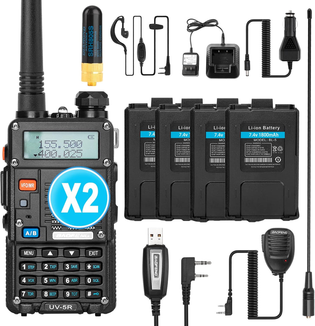 Dual-Band Handheld Walkie Talkie with 2 Rechargeable Battery I60188