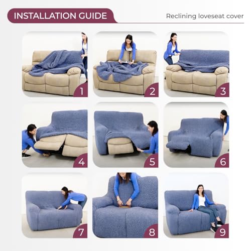 Blue Polyester Recliner Sofa Cover O5100