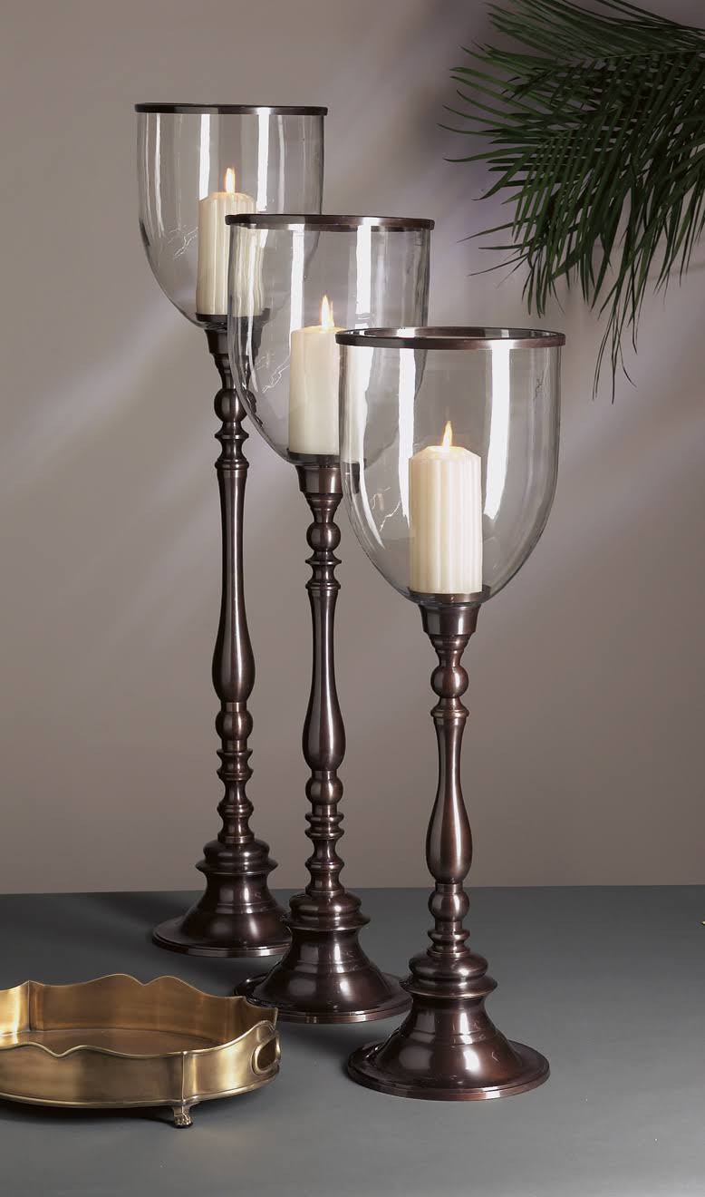 Bronze Clear Glass Hurricane D97466