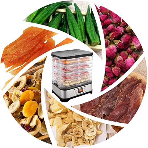 Food Dehydrator Machine with 8 Trays, 400W Digital Timer and Temperature Control, BPA Free U555