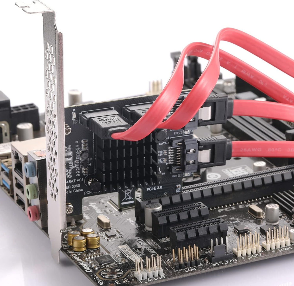 PCIe SATA Card 4 Ports, SATA III 6 Gbps Controller Expansion Card, Non-Raid, with Low Profile Bracket U619