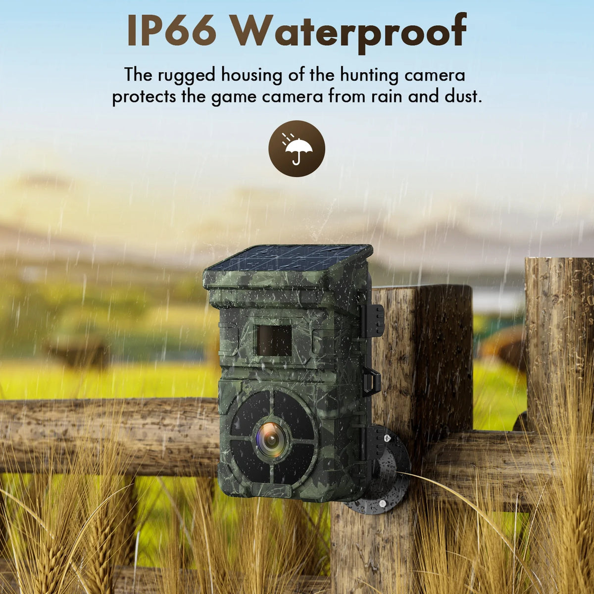 Solar Powered Trail Camera 1080P 24MP with Night Vision Waterproof S837943