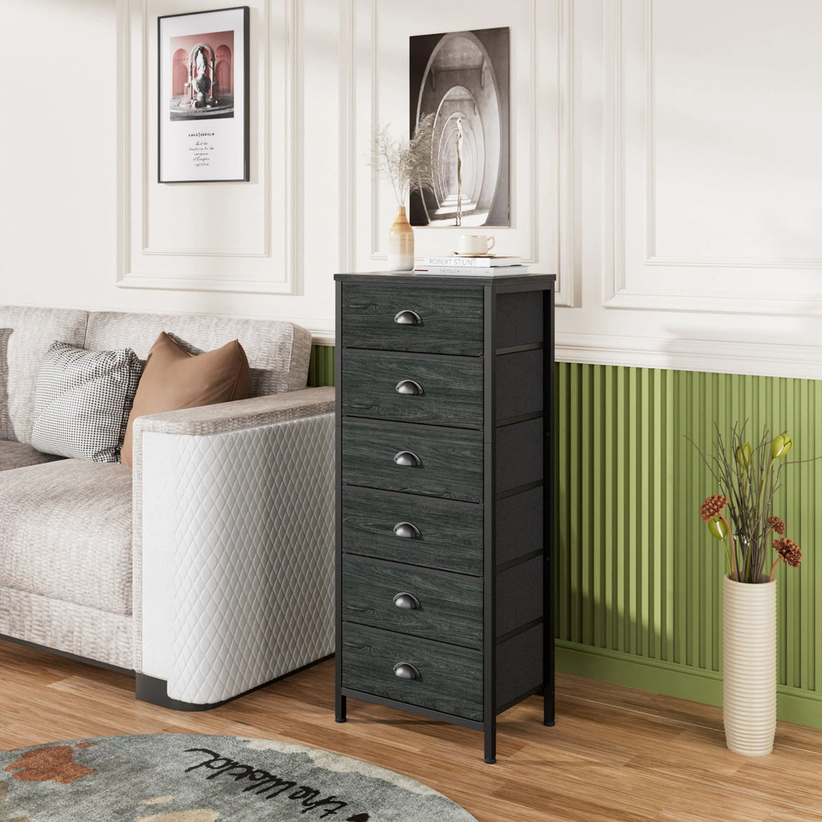 5 Drawer Dresser with Fabric Bins Z246