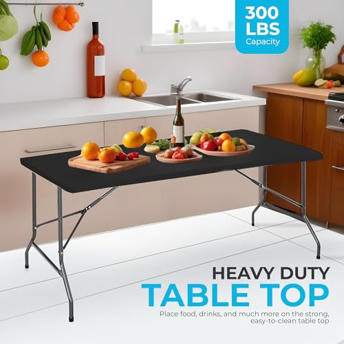 Black 4ft Plastic Folding Table V354813