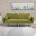 Modern Velvet Futon Sofa Bed Convertible Loveseat with 2 Pillows O39479