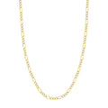 14K Two-Tone Gold 24" 4.75mm Pave Figaro Chain Necklace H769