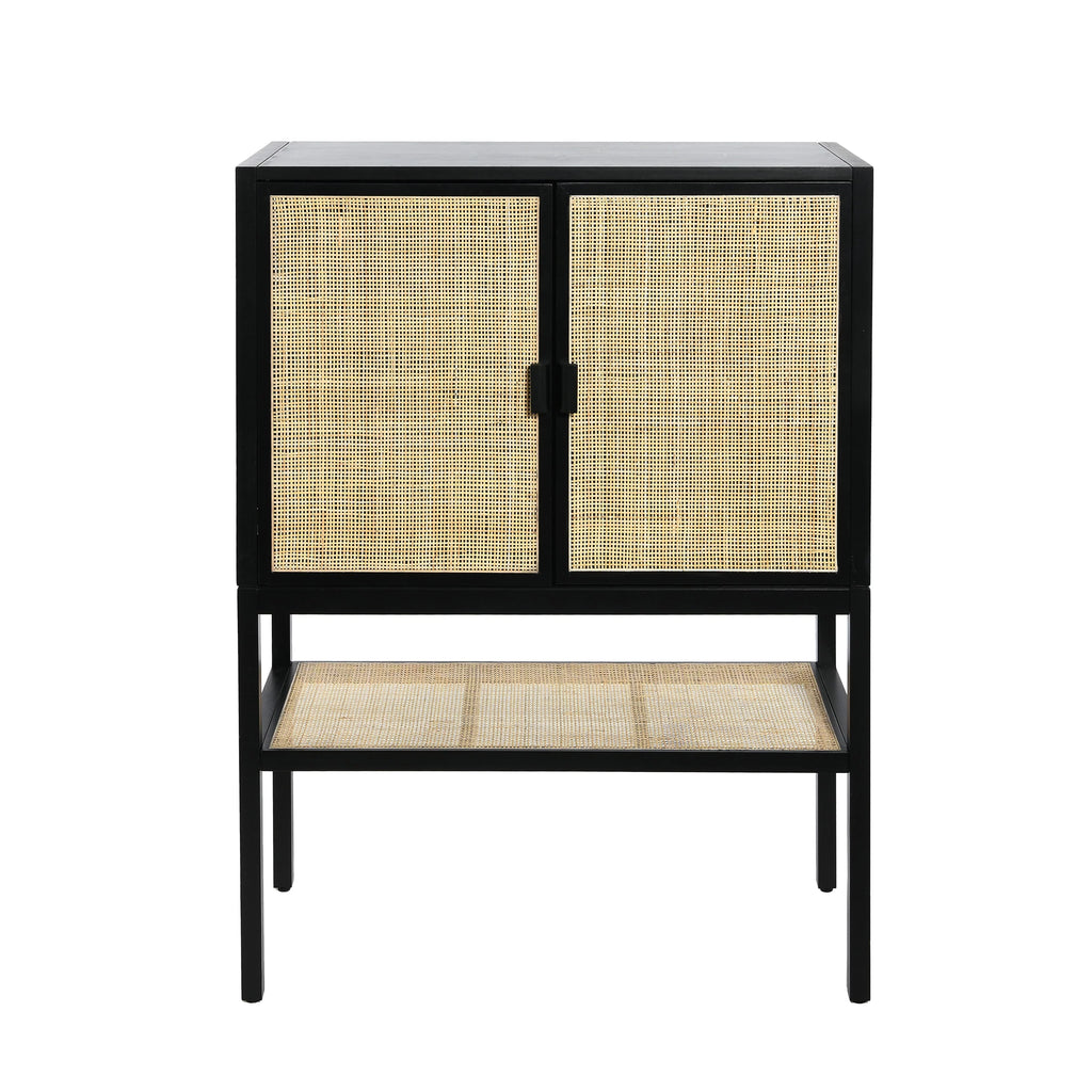 Pine Wood Cabinet with Rattan G1033