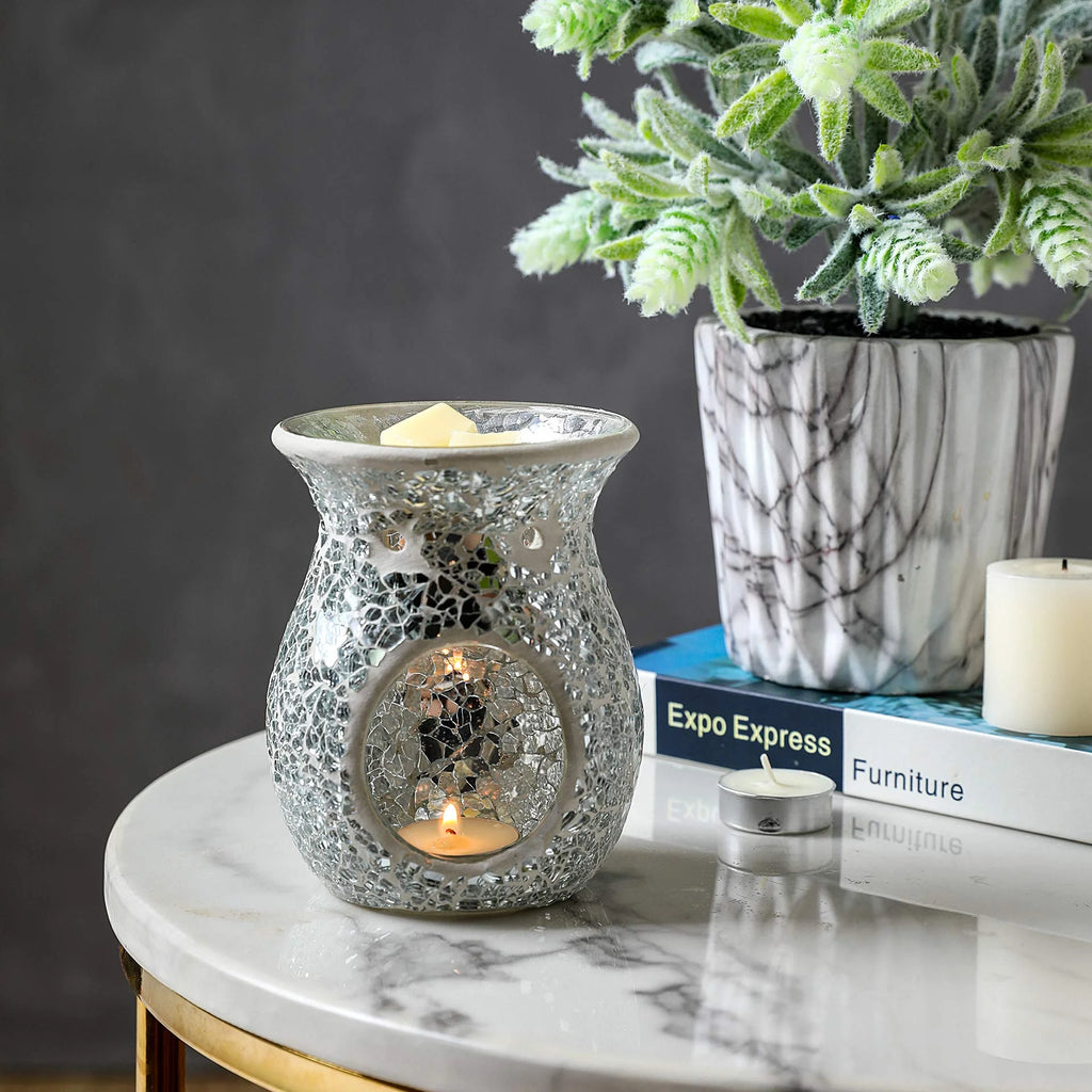 4.5X5.5 Inch Mosaic Glass Oil Burner G17925