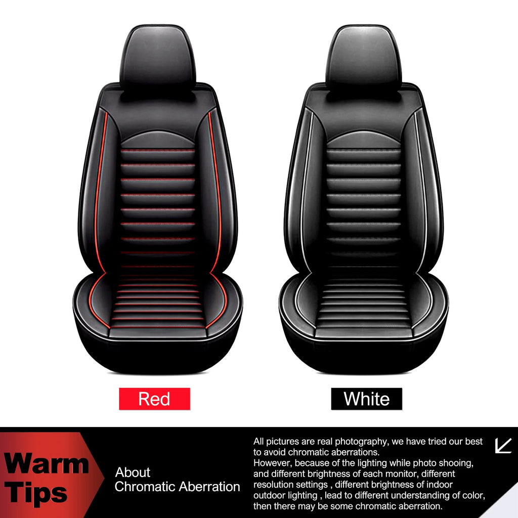 Black & White Faux Leather Car Seat Cover Full Set G5941
