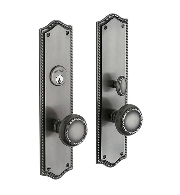 Satin Brass Brown Mortise Handleset Entrance Trim Set R6604