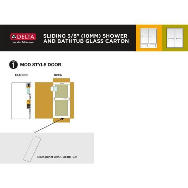 Frameless Sliding Shower Door Glass Panels in Niebla X225