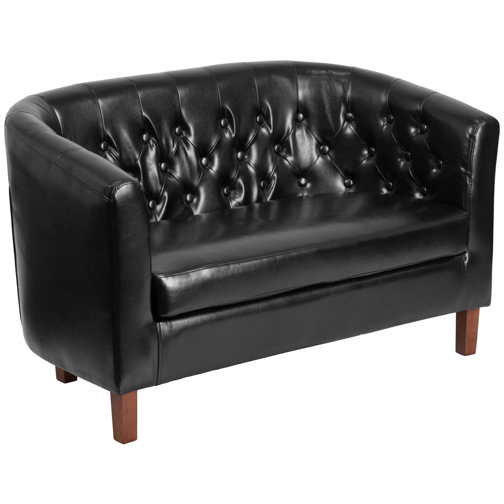 Black Tufted Loveseat Q383824