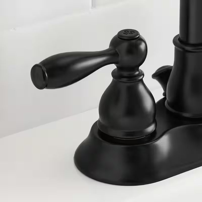2-Handle High-Arc Bathroom Faucet in Matte Black D81978