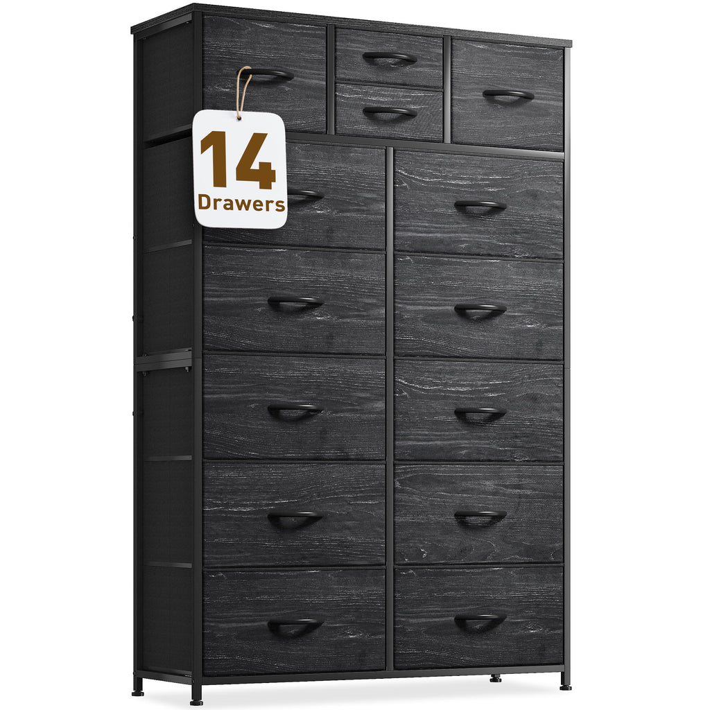 Charcoal Black 14 Drawer Tall Dresser M66992