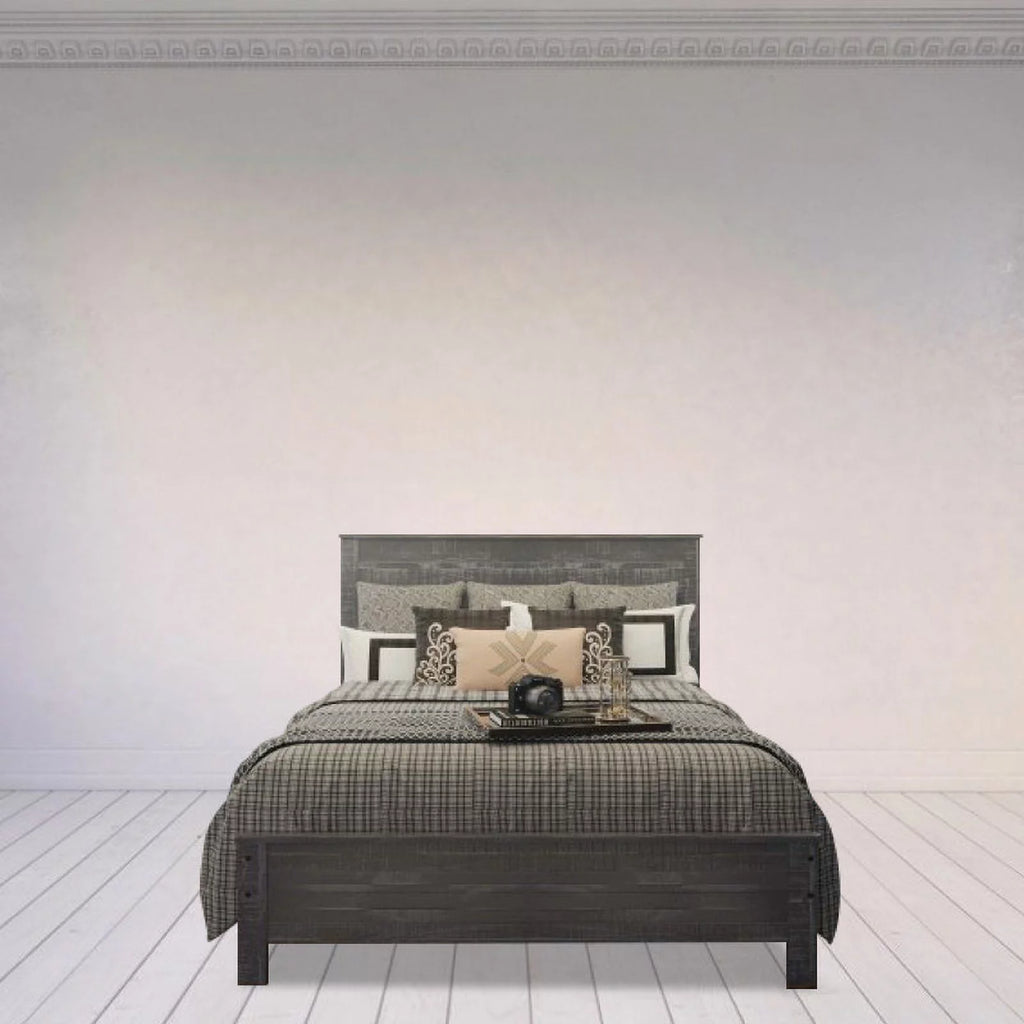 Grey Queen Size Solid Wood Platform Bed Frame U220