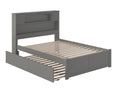 Grey Full Solid Wood Platform Bed with Trundle I2497