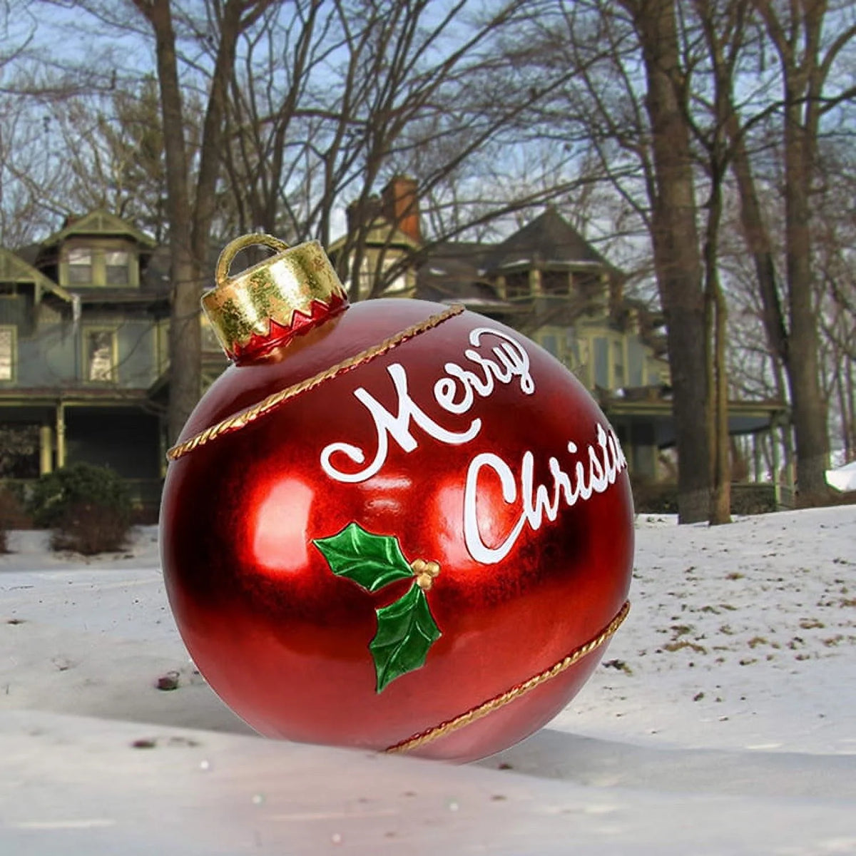 Outdoor Christmas Inflatable Ball PVC 23.6Inch with Pump N4155