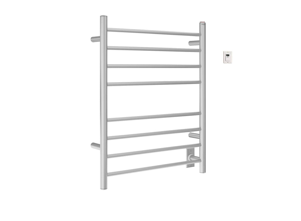 Dual 8-Bar Hardwired and Plug-In Towel Warmer in Brushed Stainless Steel B358449