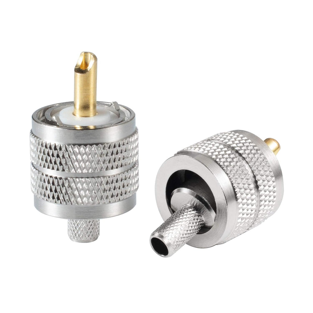 （Pack of 10） UHF Male PL-259 Plug Crimp for RG8X LMR240 Cable Straight RF Coaxial Adapter Connector D955