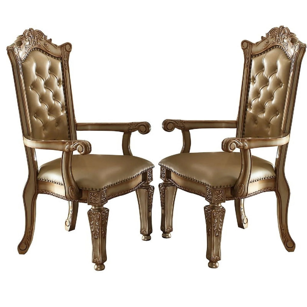 27 Inch Faux Leather Dining Chair Set of 2 K7638