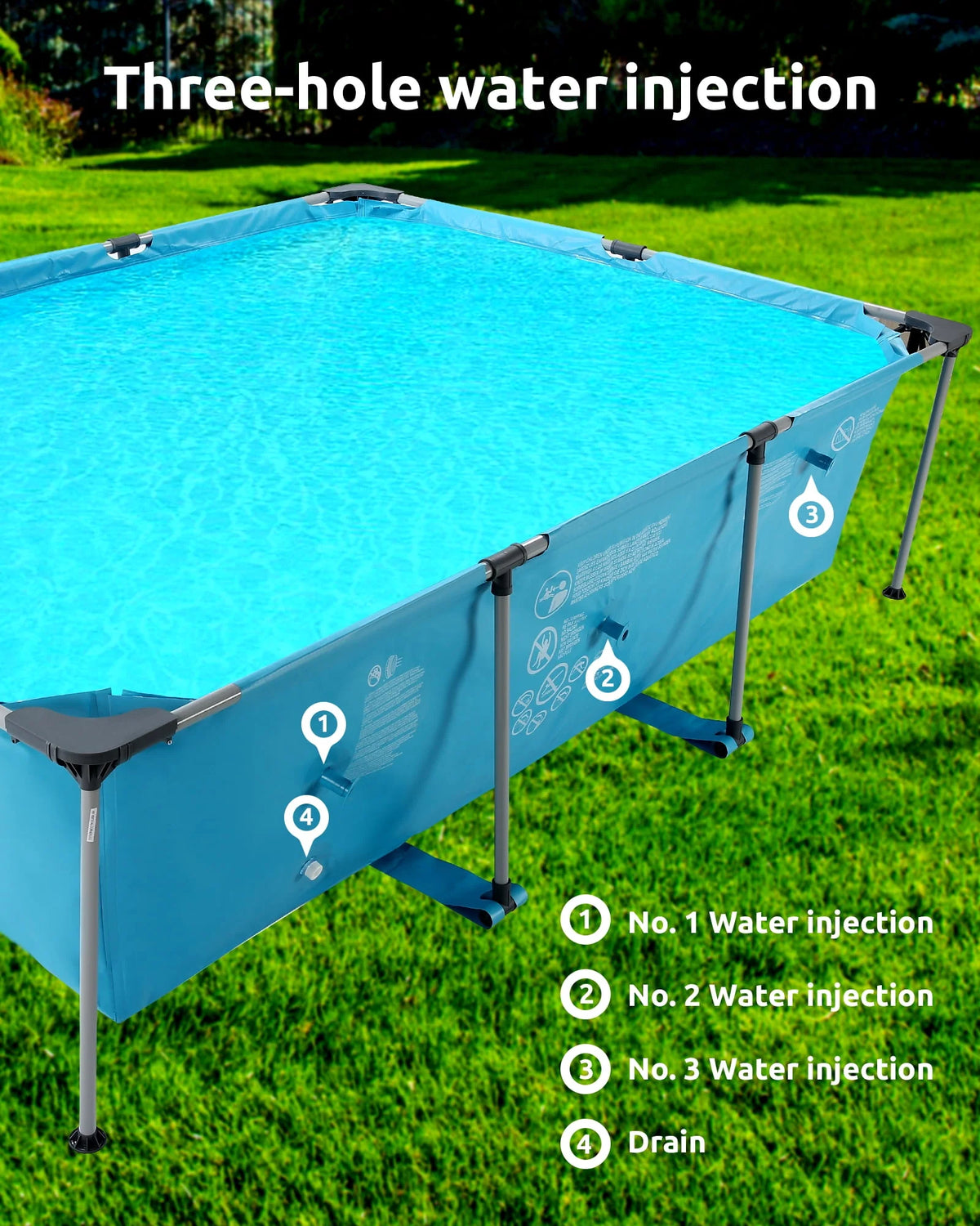 10 ft Above Ground Rectangular Frame Swimming Pool V3929