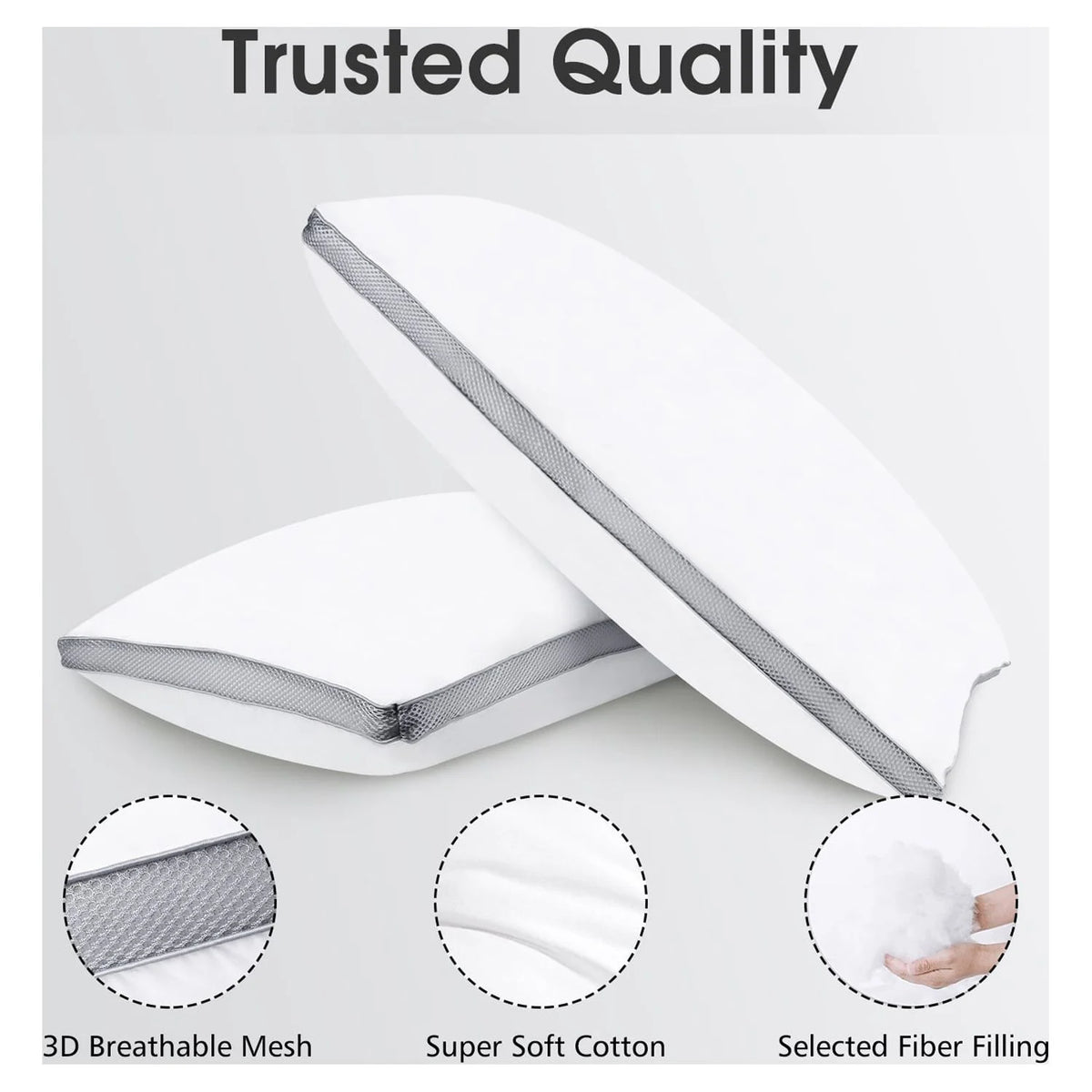 Cotton King Size Down Alternative Pillow Set of 2 I475
