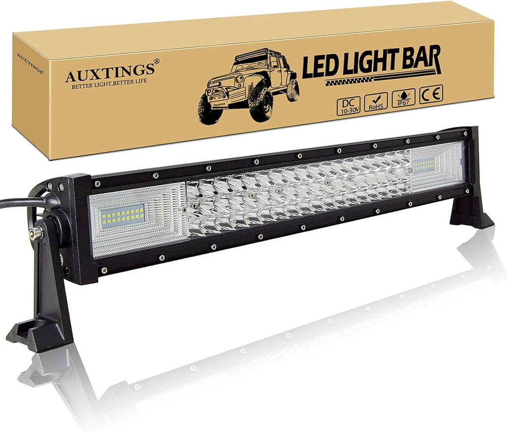 22 inch 7D 324W Triple Row LED Light Bar Spot Flood Combo Beam Waterproof 20000LM Pack of 2 B3557
