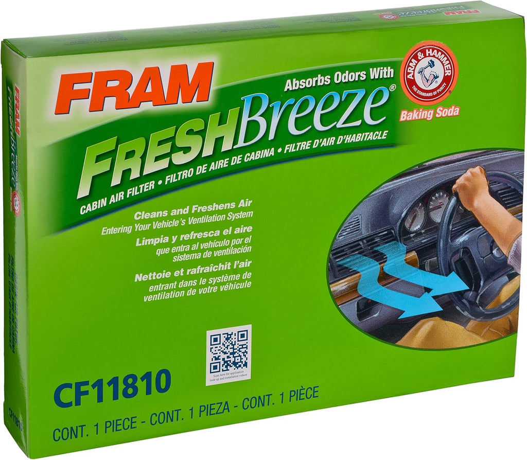 Fresh Breeze Cabin Air Filter with Arm & Hammer Baking Soda, Pack of 2 D578