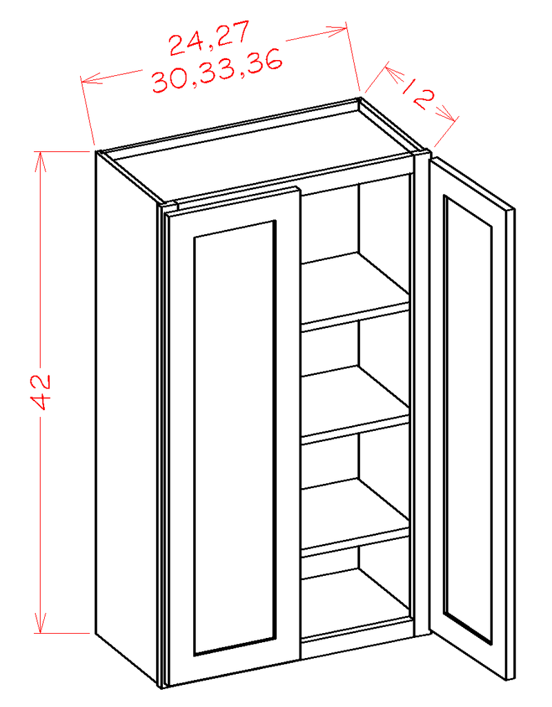 Grey 2 Doors 2 Shelves Wall Cabinet High-Density Fiberboard Y9615