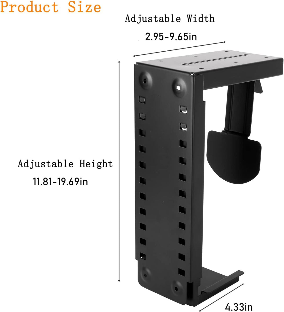 Adjustable Under Desk Mount PC Computer Case Holder Pack of 2 U999