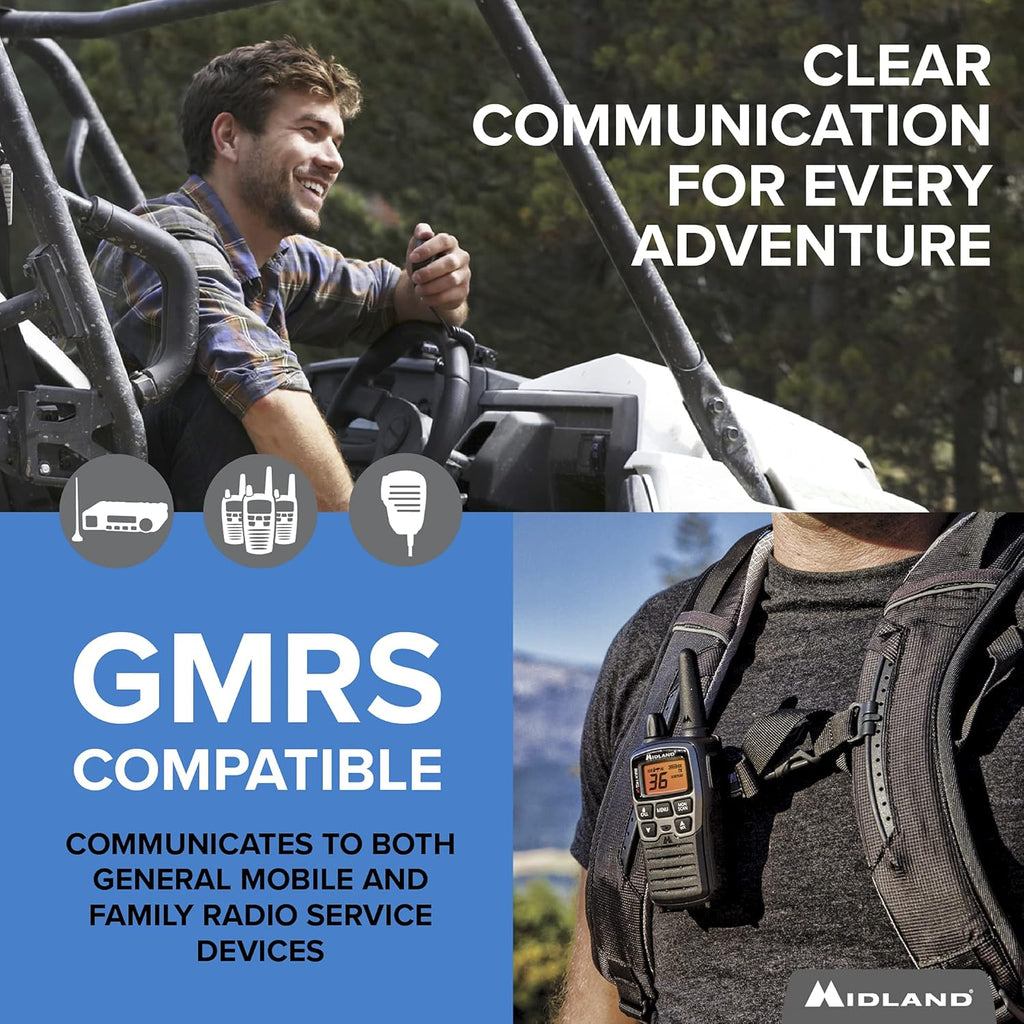 15 Watt GMRS MicroMobile Two-Way Radio with External Magnetic Mount Antenna (Black) H432