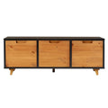 Caramel and Black Wood Storage Bench with 3-Drawers V67738